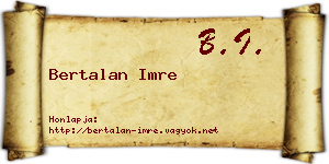 Bertalan Imre névjegykártya