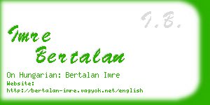 imre bertalan business card